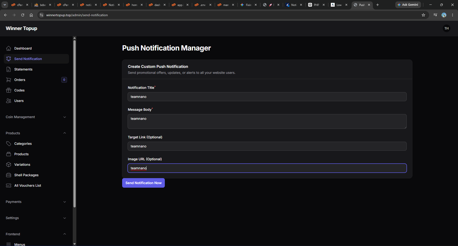 🔔 Smart Notification System from Admin